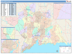 New Haven County, CT Digital Map Color Cast Style